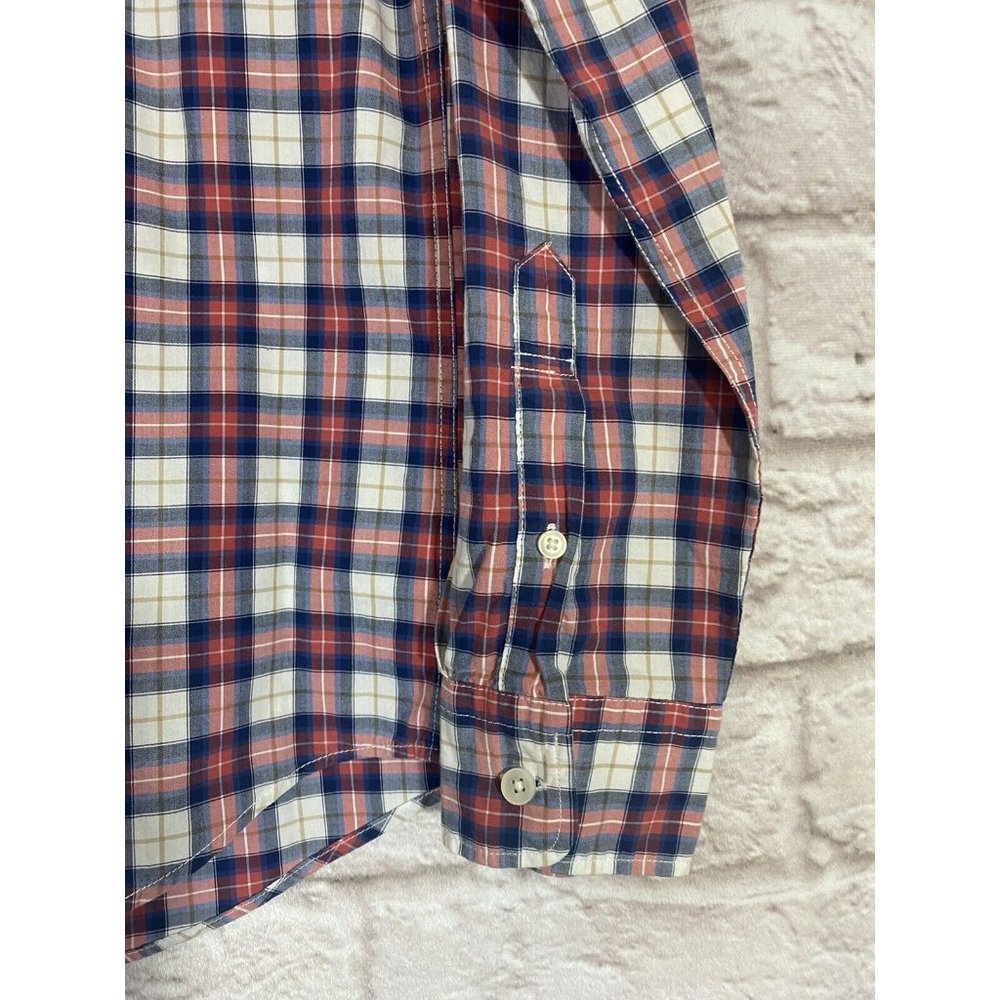 American Eagle Mens Shirt Small Button Down Red Blue White Plaid Cotton 8870 - Picture 5 of 7